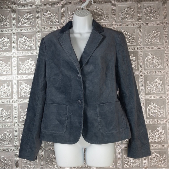 TALBOTS Dusty Blue Button Front Blazer Size 12 - Picture 2 of 8